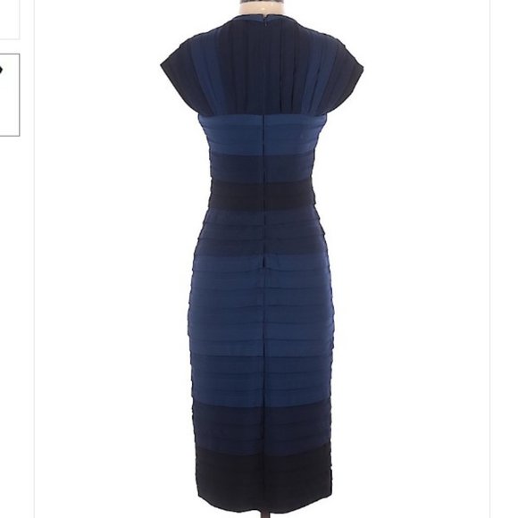 Tadashi Shoji Blue Ombre Layered  Dress Sz 2 - Picture 4 of 7